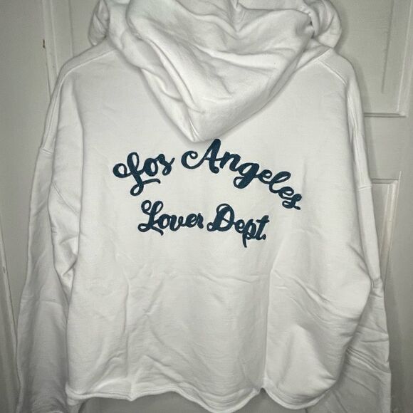 NWTs Sandrine Rose Oversized Raw Edge Hoodie Size Small - Picture 6 of 11